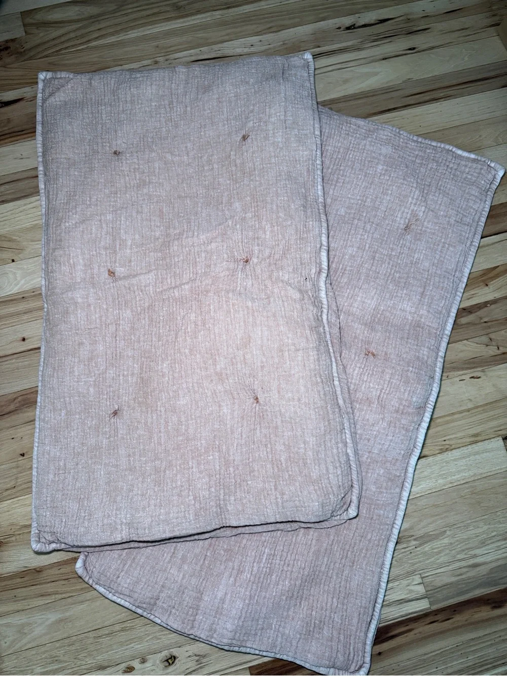 Crate & Barrel Aire Organic Cotton Linen Blend King Pillow Cover Sham Set (2)